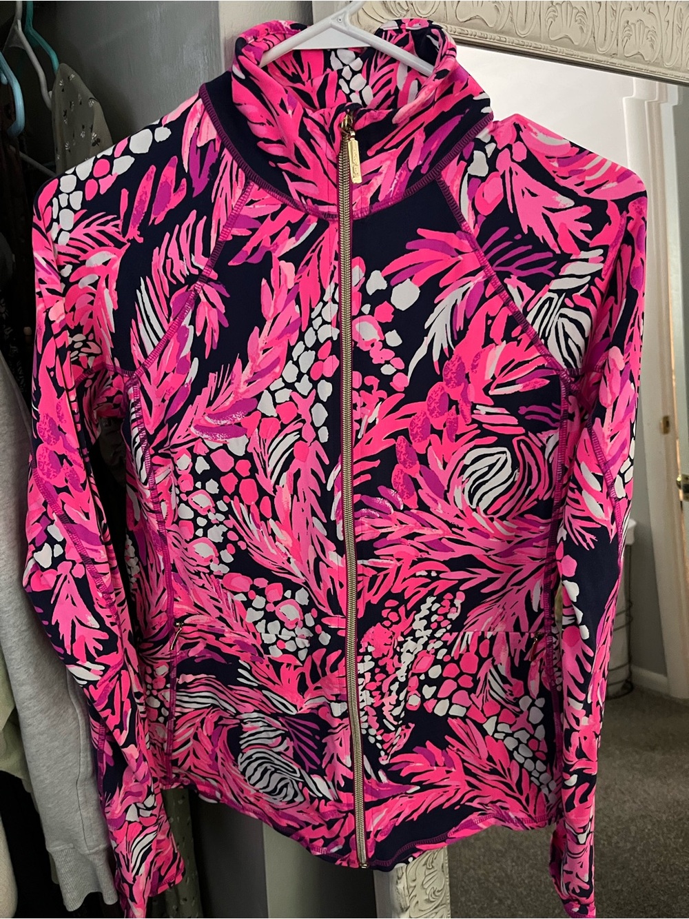 Lilly Pulitzer Women's Pink Floral Zip-Front Jacket - Fashion Active Layered